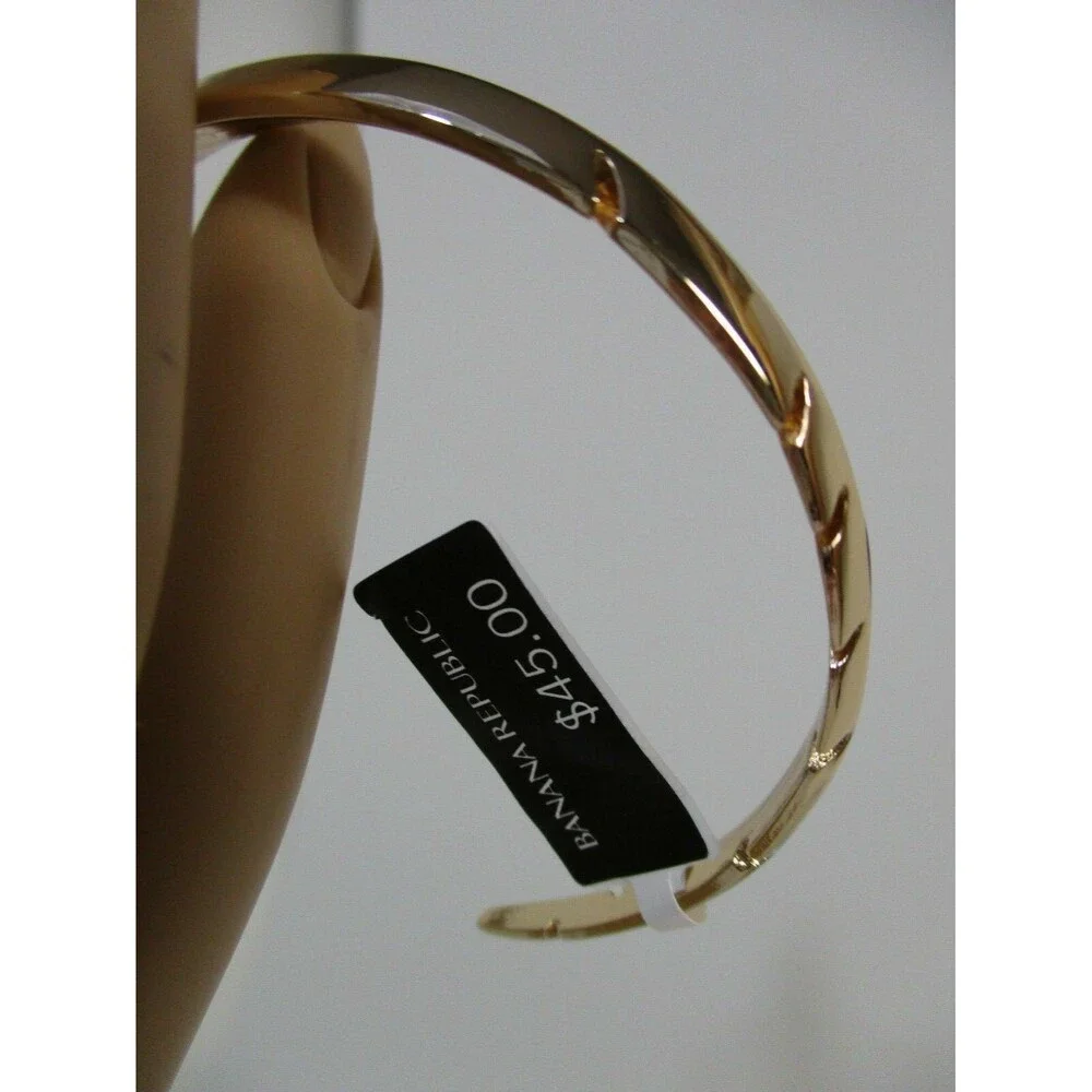 Banana Republic Women's Etched Thin Cuff Bracelet Silver Gold Set of 2 NWT 45 EA